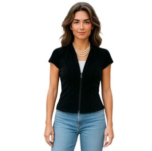 AKRIS WOMENS BLACK  VELVET VEST excellent condition